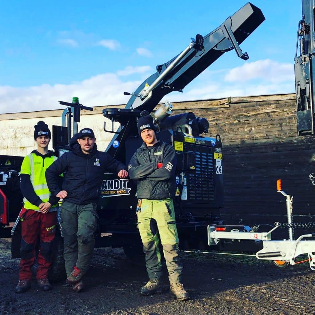 Tree doctors producing biomass woodchips Birmingham